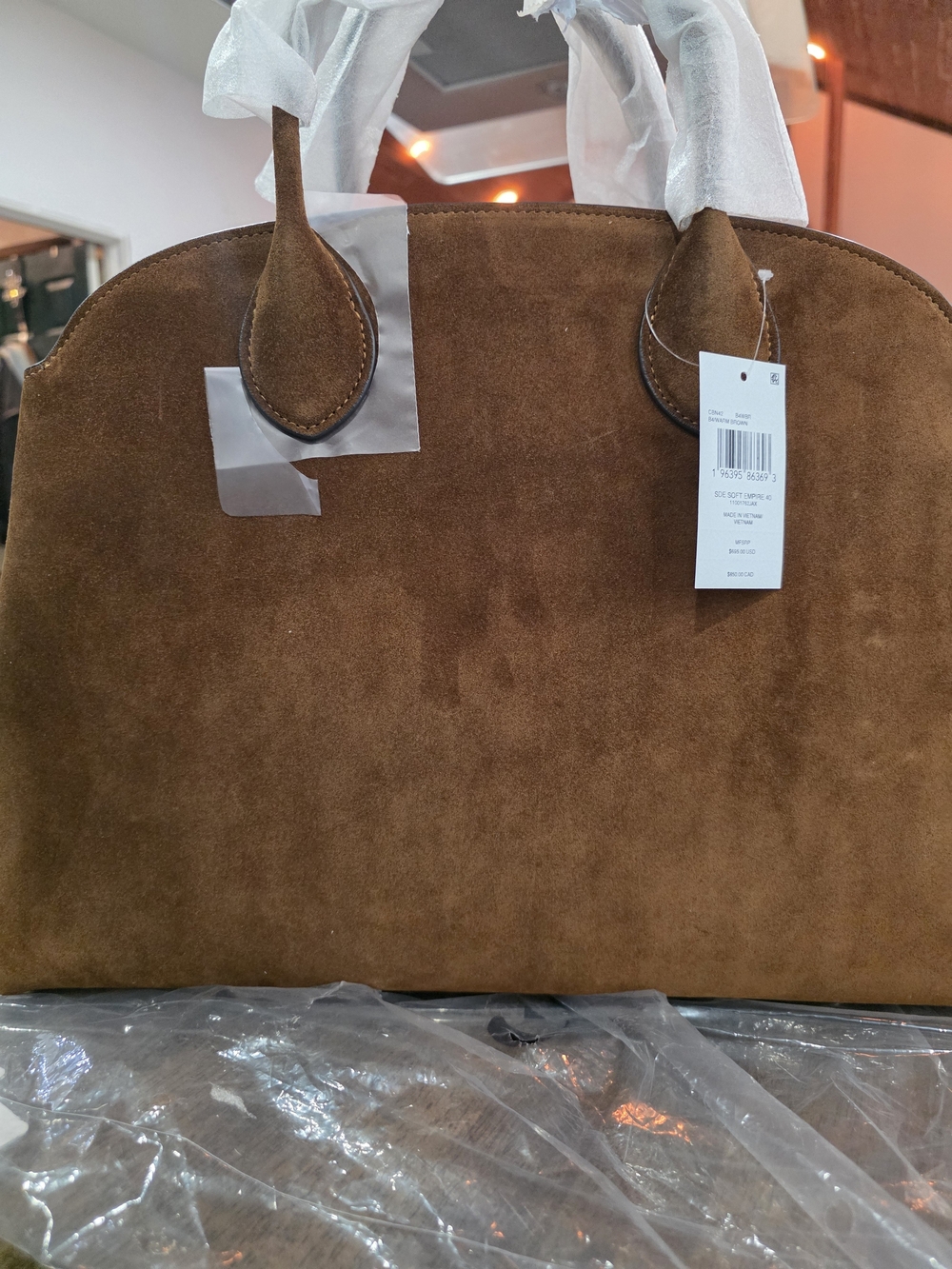 Coach Brown Suede Empire 40 Satchel NWT - Picture 3 of 7